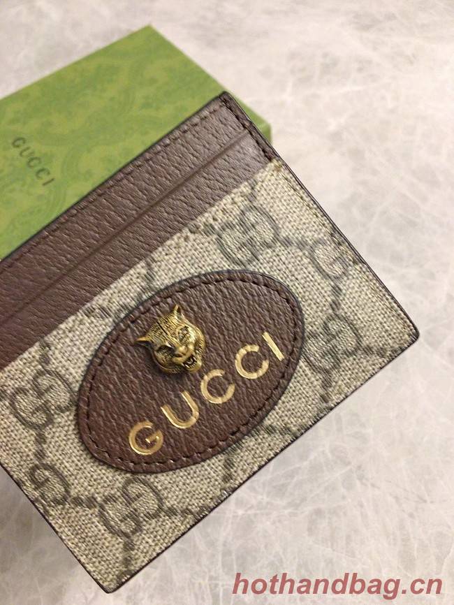 Gucci Neo Vintage GG Supreme card case 597557 Brown