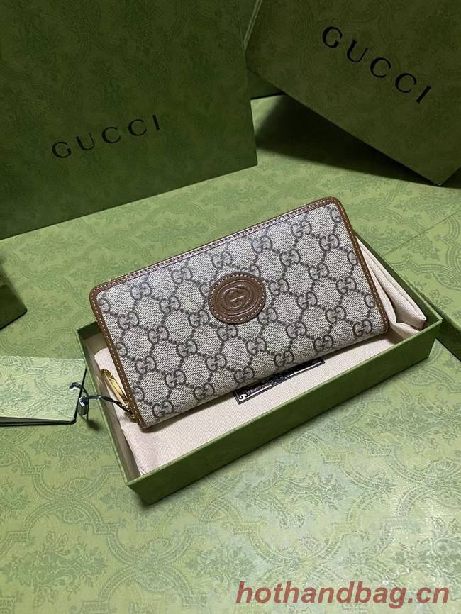 Gucci Zip around wallet with Interlocking G 673003 brown