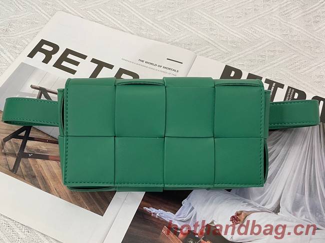 Bottega Veneta CASSETTE Mini intreccio leather belt bag 651053 PARAKEET