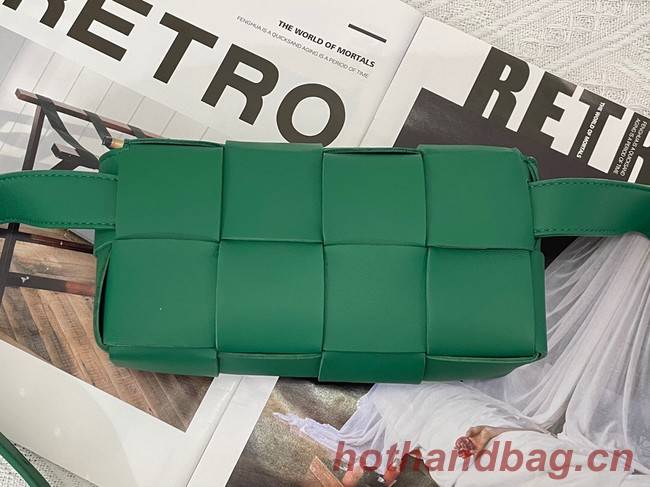 Bottega Veneta CASSETTE Mini intreccio leather belt bag 651053 PARAKEET