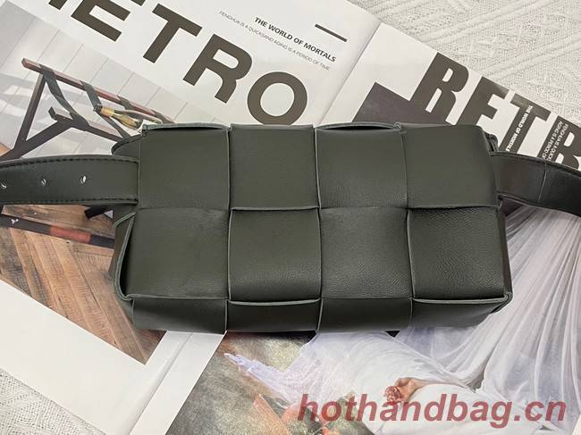 Bottega Veneta CASSETTE Mini intreccio leather belt bag 651053 RAINTREE