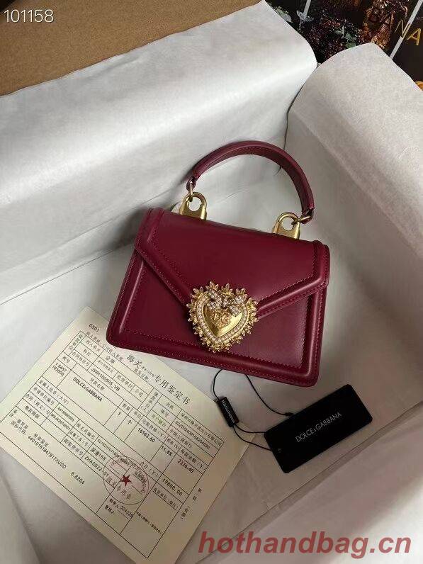 Dolce & Gabbana Origianl Leather Shoulder Bag 4011 Burgundy