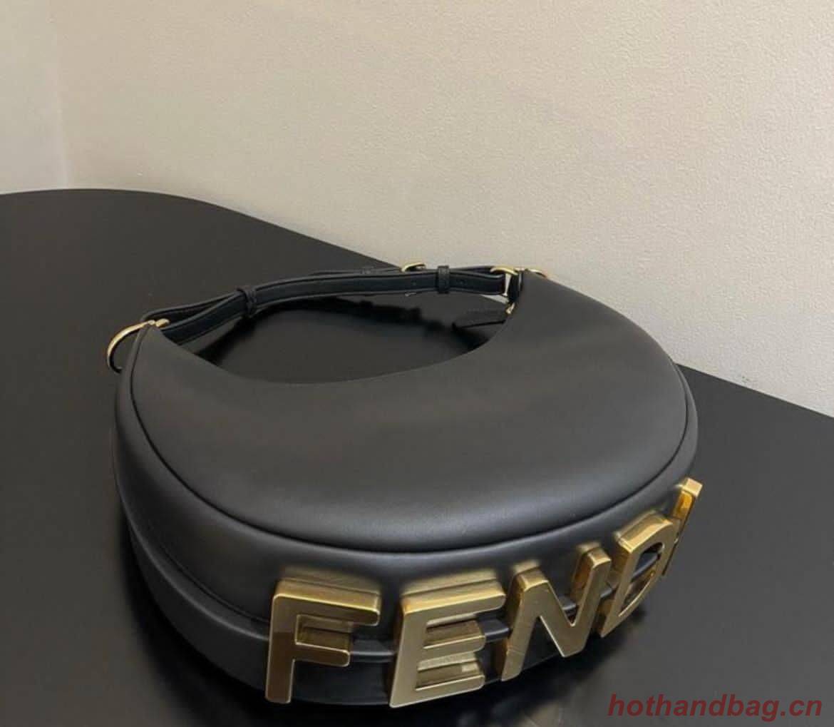 Fendi Praphy Original Leather Big Logo Bag 80056M Black