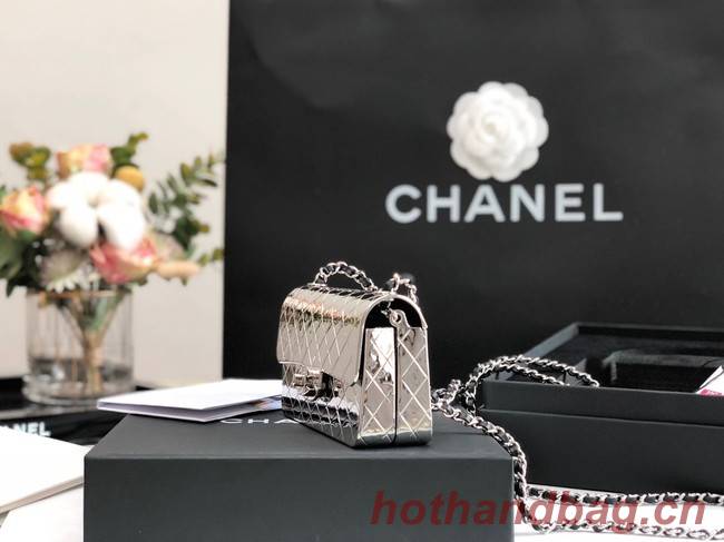 Chanel Box Shoulder Bag C5691 silver