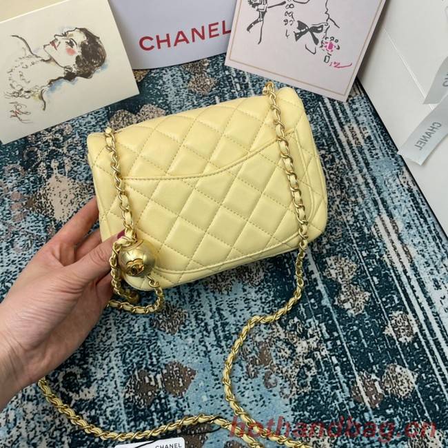 Chanel MINI Flap Bag Original Sheepskin Leather 1115  light yellow