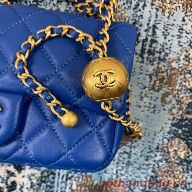 Chanel MINI Flap Bag Original Sheepskin Leather 1116 blue