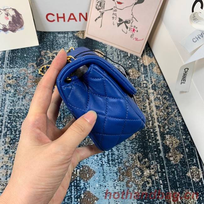 Chanel MINI Flap Bag Original Sheepskin Leather 1116 blue