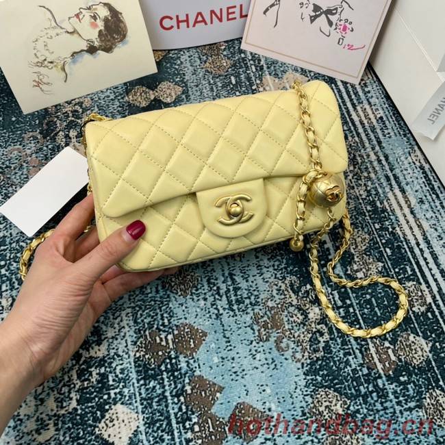 Chanel MINI Flap Bag Original Sheepskin Leather 1116 light yellow