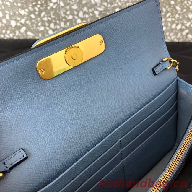 VALENTINO GARAVANI Stud Sign Grained Calfskin Shoulder Bag 0093 blue