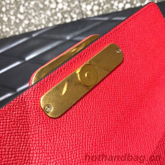 VALENTINO GARAVANI Stud Sign Grained Calfskin clutch bag 0650 red