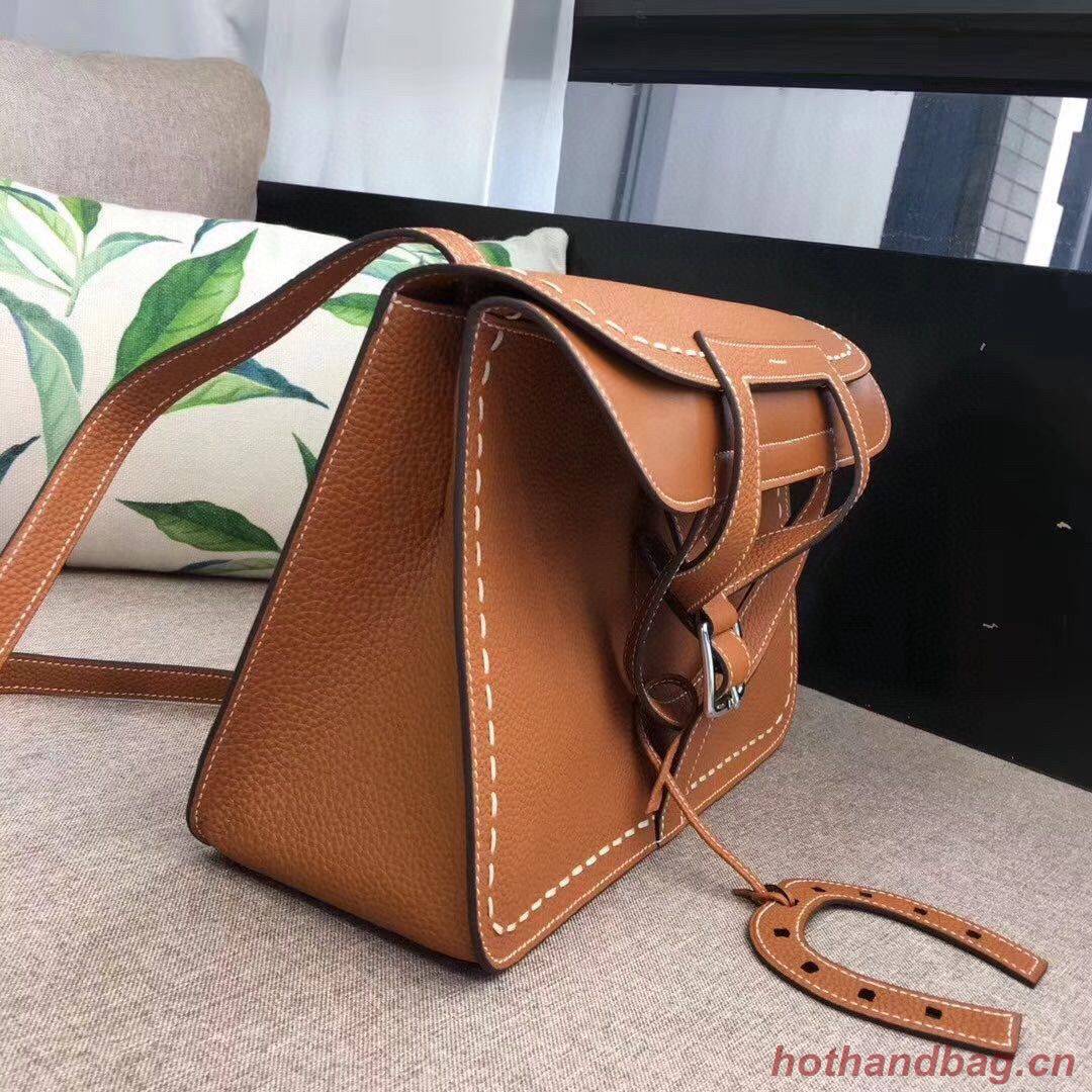 Hermes Halzan Togo Original Leather H3908 Brown