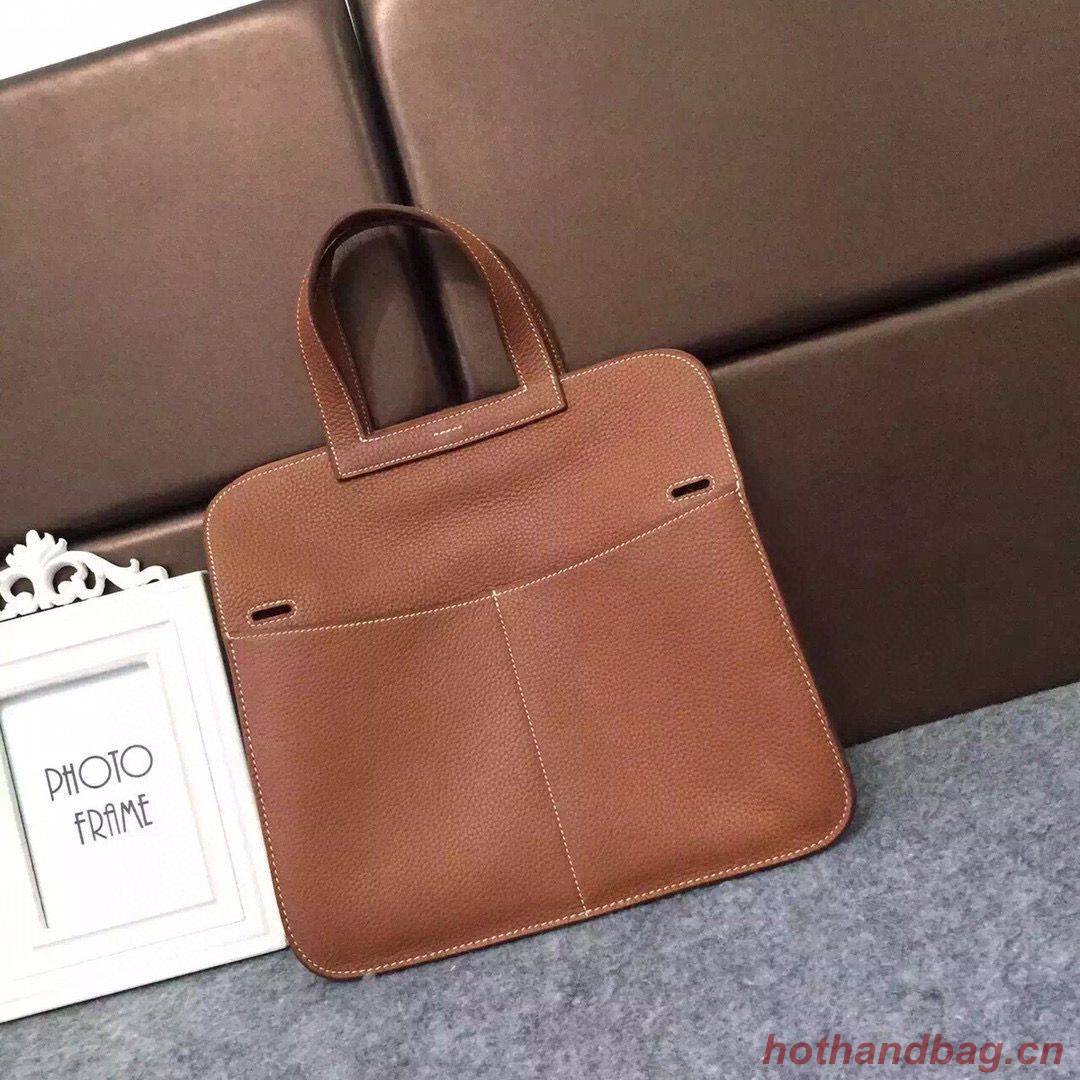 Hermes Halzan Togo Original Leather H3909 Brown