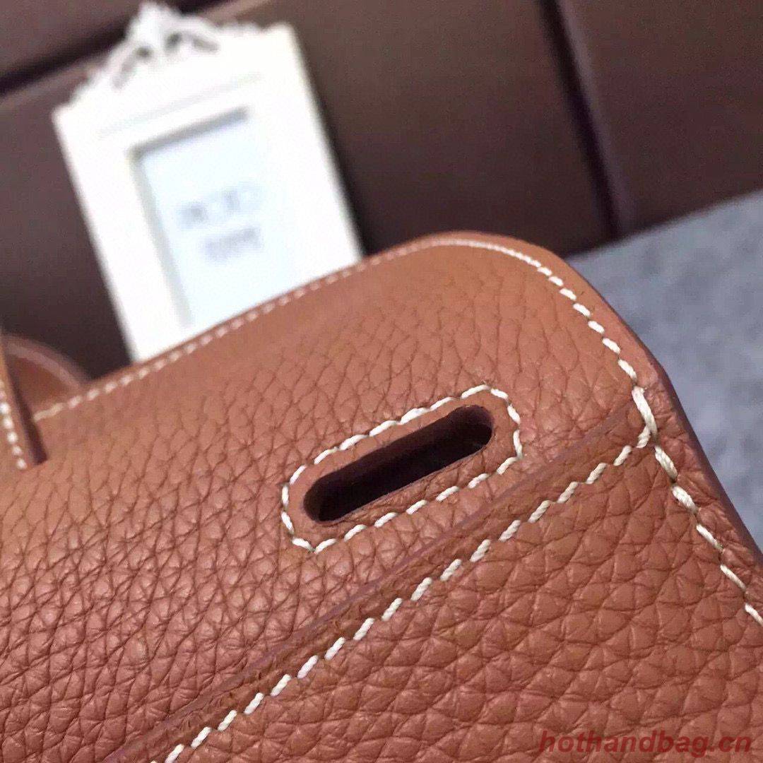 Hermes Halzan Togo Original Leather H3909 Brown