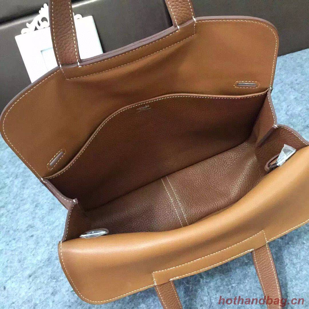 Hermes Halzan Togo Original Leather H3909 Brown