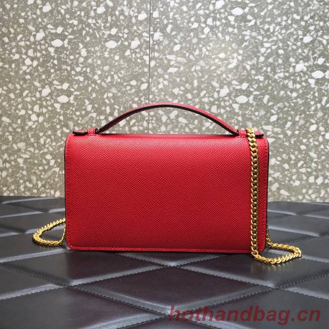 VALENTINO GARAVANI Stud Sign Grained Calfskin Shoulder Bag 0680 red