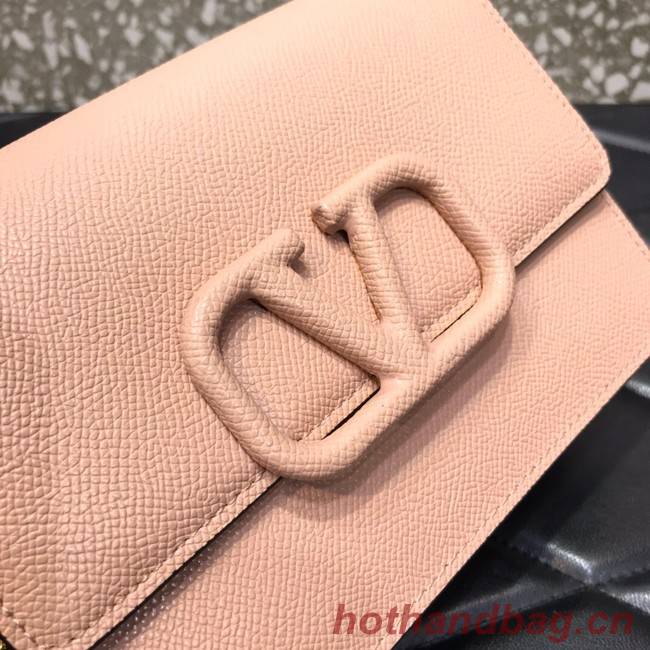 VALENTINO GARAVANI Stud Sign Grained Calfskin mini Shoulder Bag 0690 pink