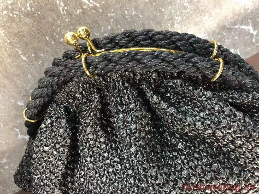 FENDI  raffia bag F7641 black