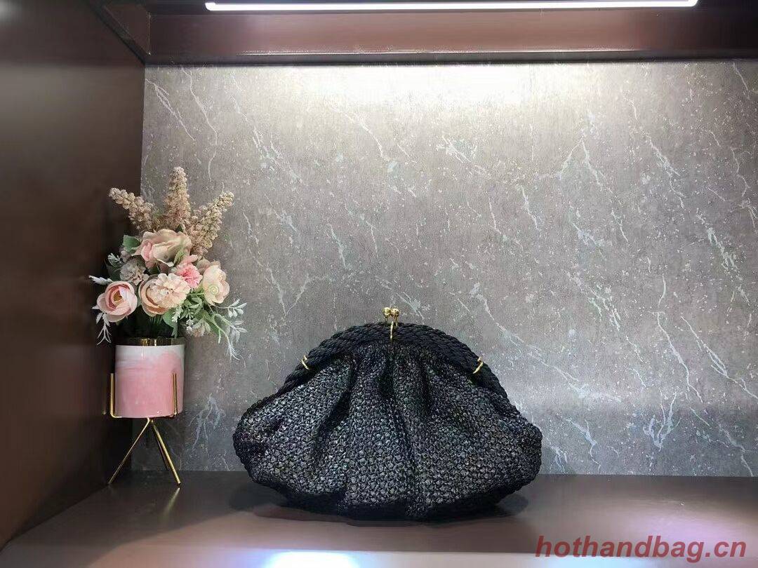 FENDI  raffia bag F7641 black