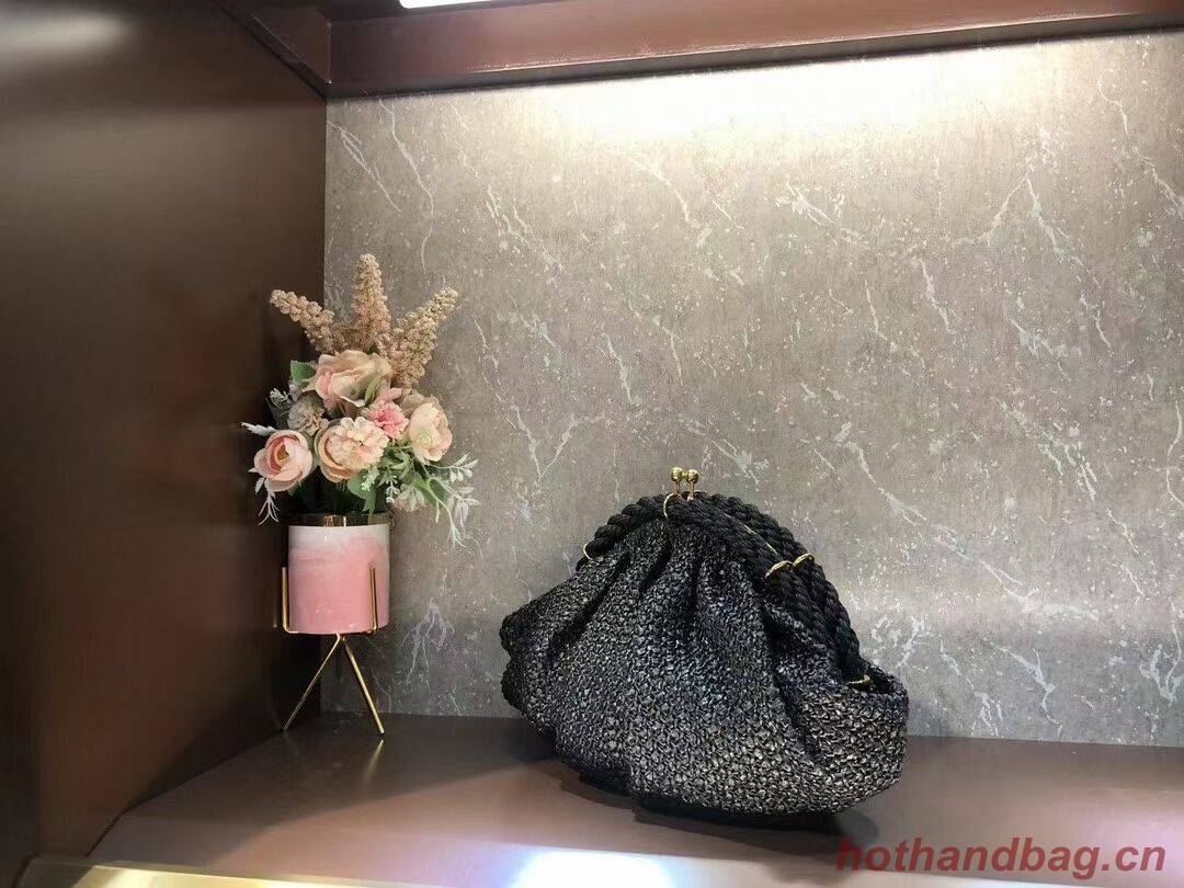 FENDI  raffia bag F7641 black