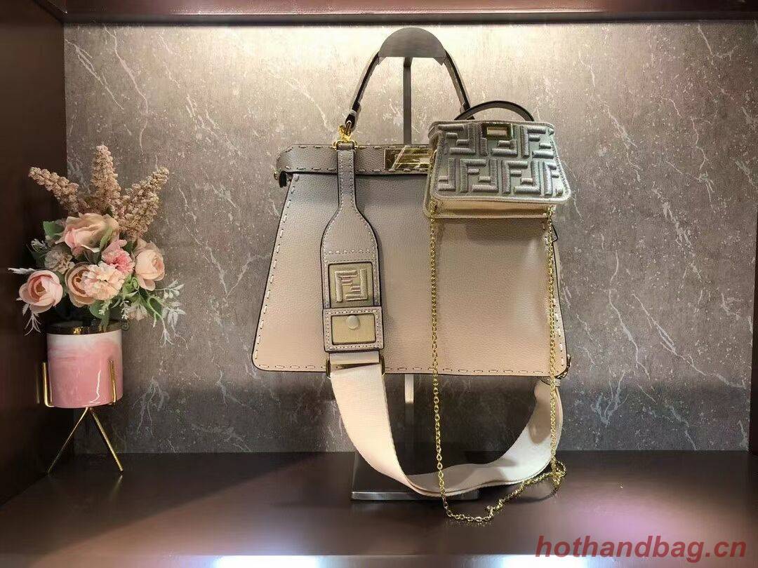 Fendi Peekaboo ISeeU MEDIUM leather bag F8637 Beige