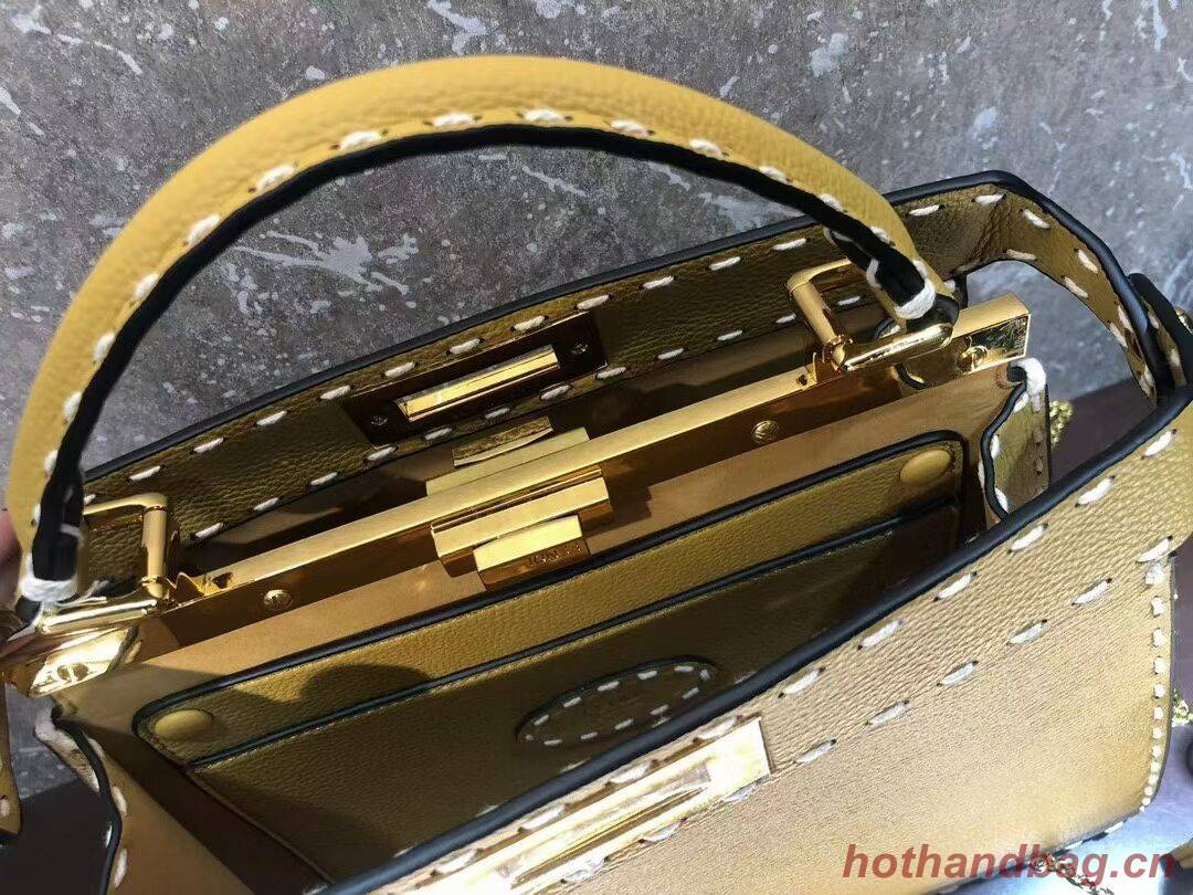 Fendi Peekaboo ISeeU MEDIUM leather bag F8637 yellow