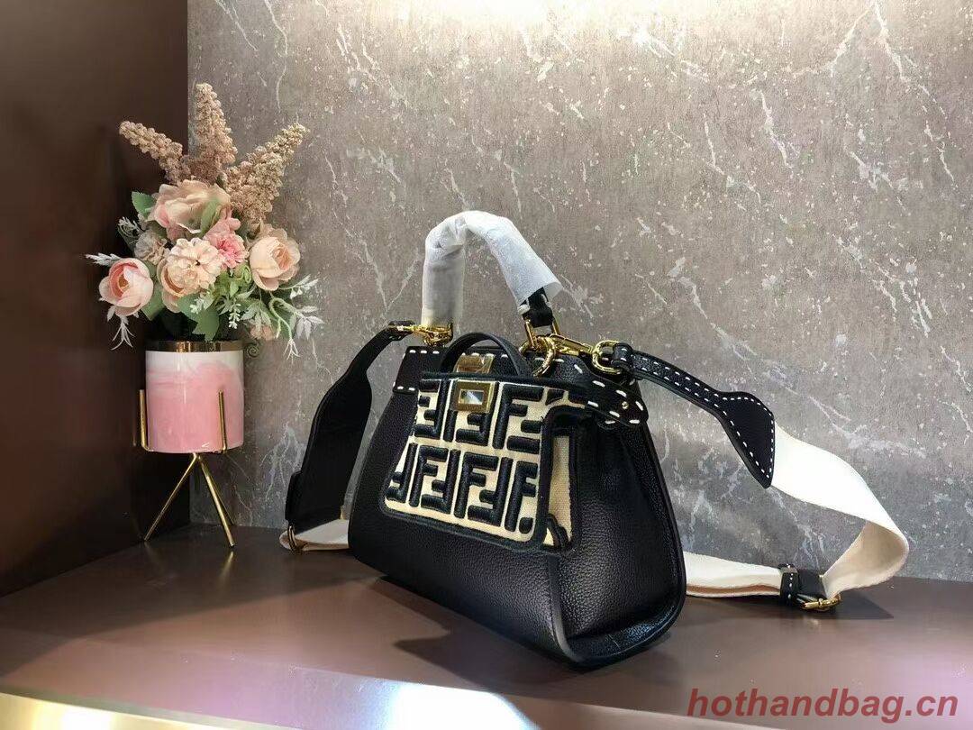 Fendi Peekaboo ISeeU Small leather bag F8636 BLACK