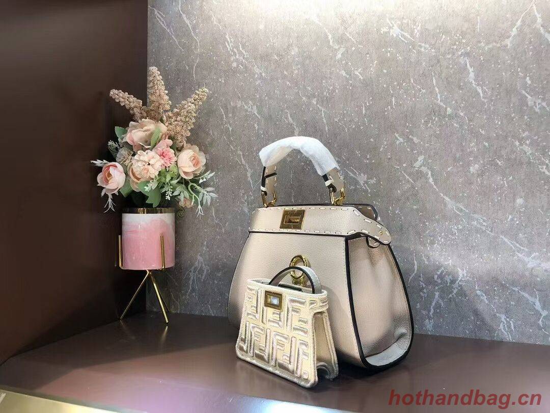 Fendi Peekaboo ISeeU Small leather bag F8636 Beige