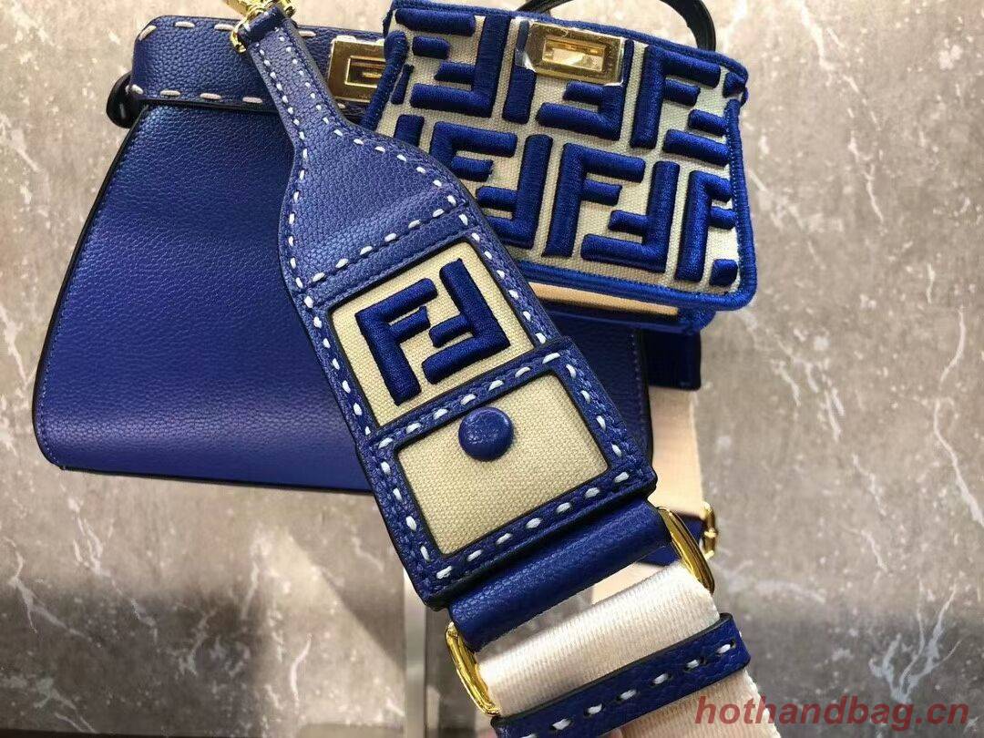 Fendi Peekaboo ISeeU Small leather bag F8636 blue