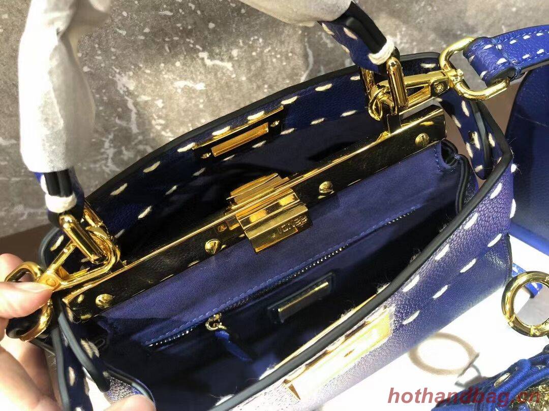 Fendi Peekaboo ISeeU Small leather bag F8636 blue