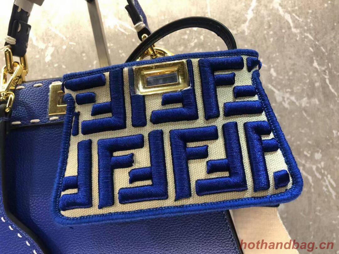 Fendi Peekaboo ISeeU Small leather bag F8636 blue