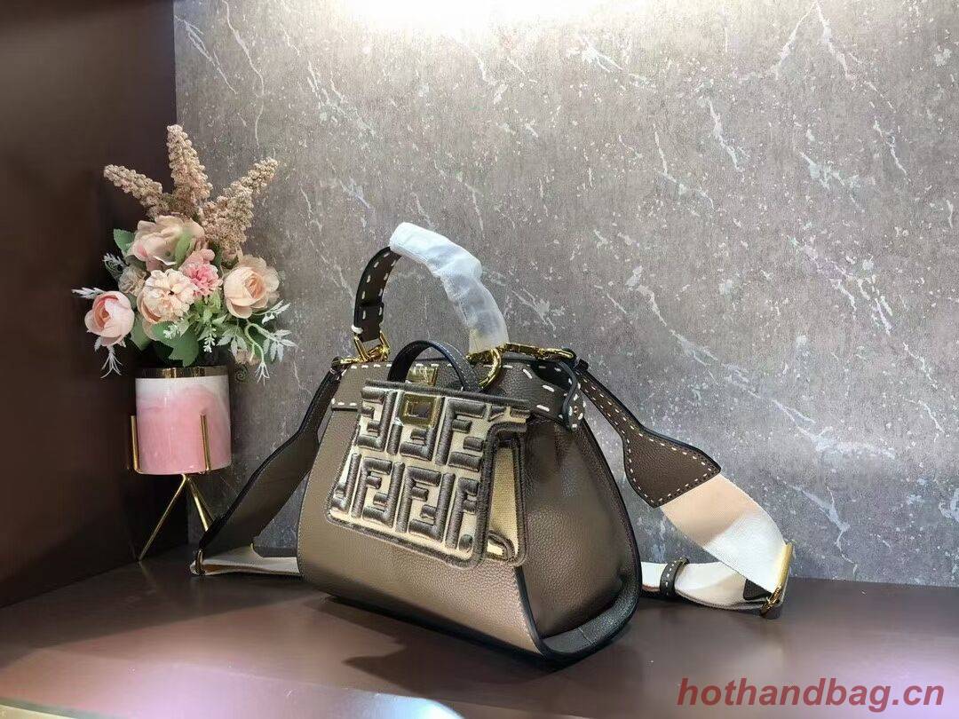 Fendi Peekaboo ISeeU Small leather bag F8636 gray