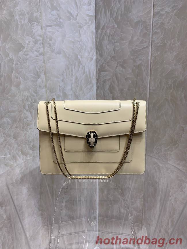 Bvlgari Serpenti Forever leather small crossbody bag 35106 cream