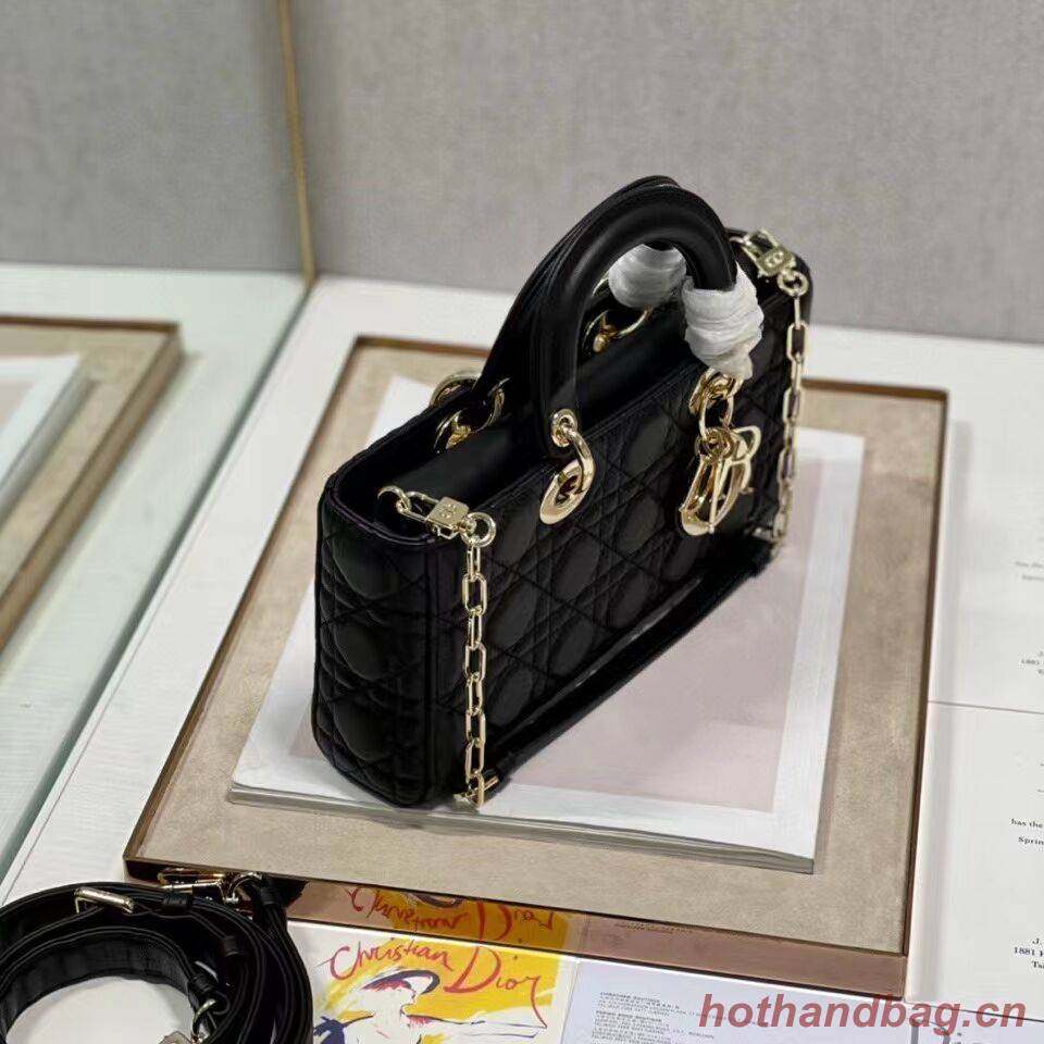 MEDIUM LADY DIOR BAG Cannage Lambskin C2820 black