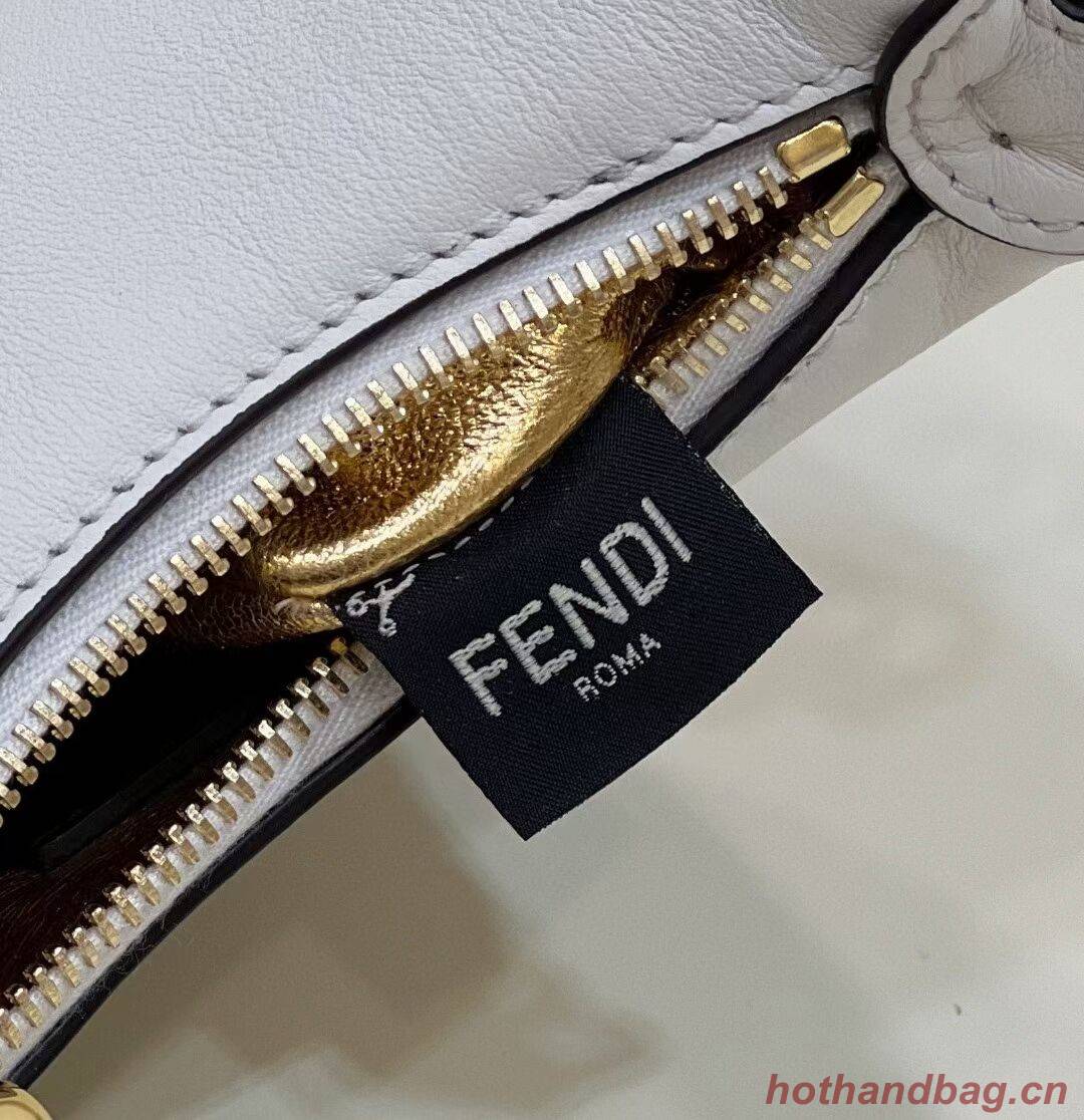 Fendi Nano Fendigraphy White leather charm 7AS089A