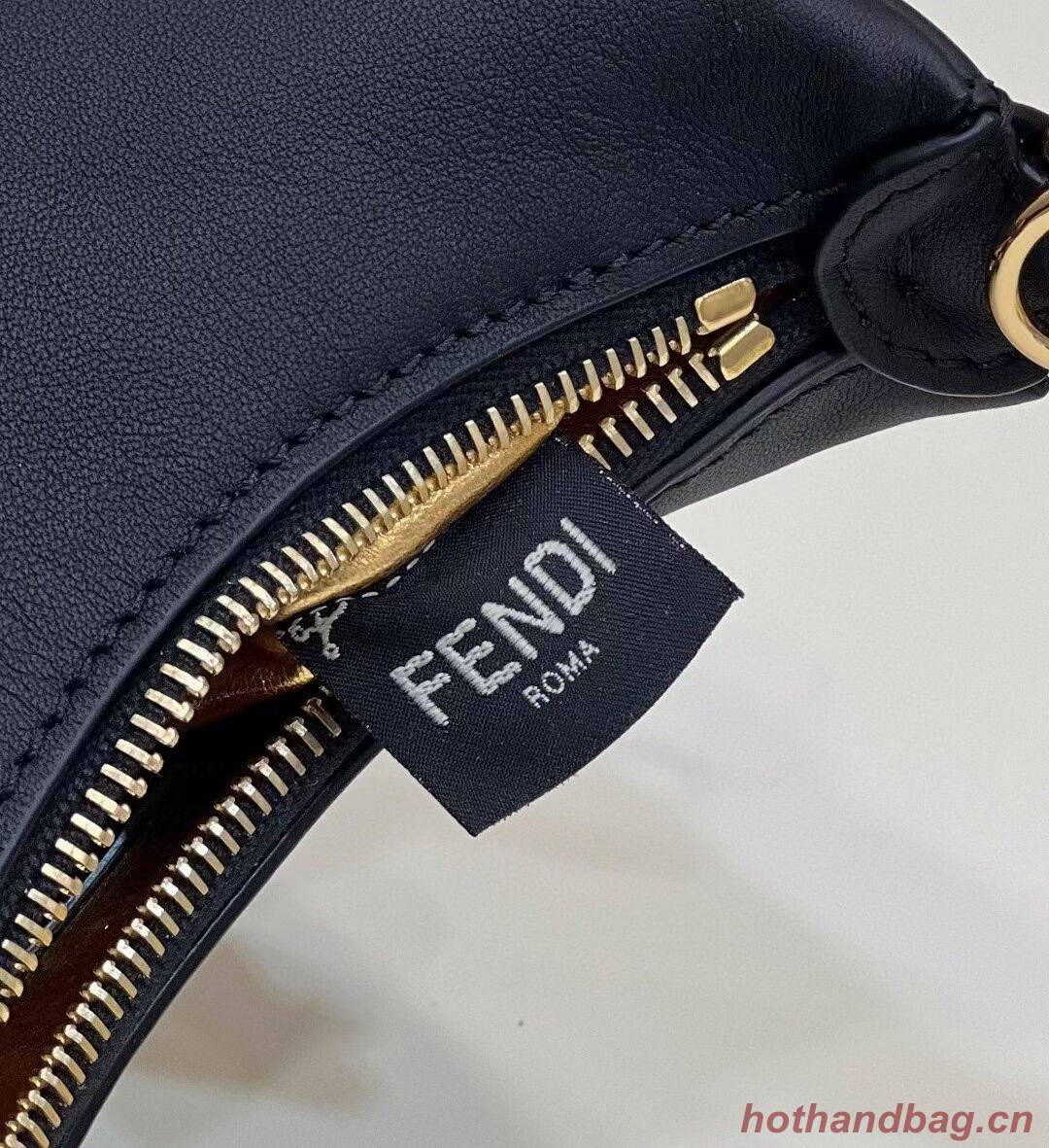 Fendi Nano Fendigraphy black leather charm 7AS089A