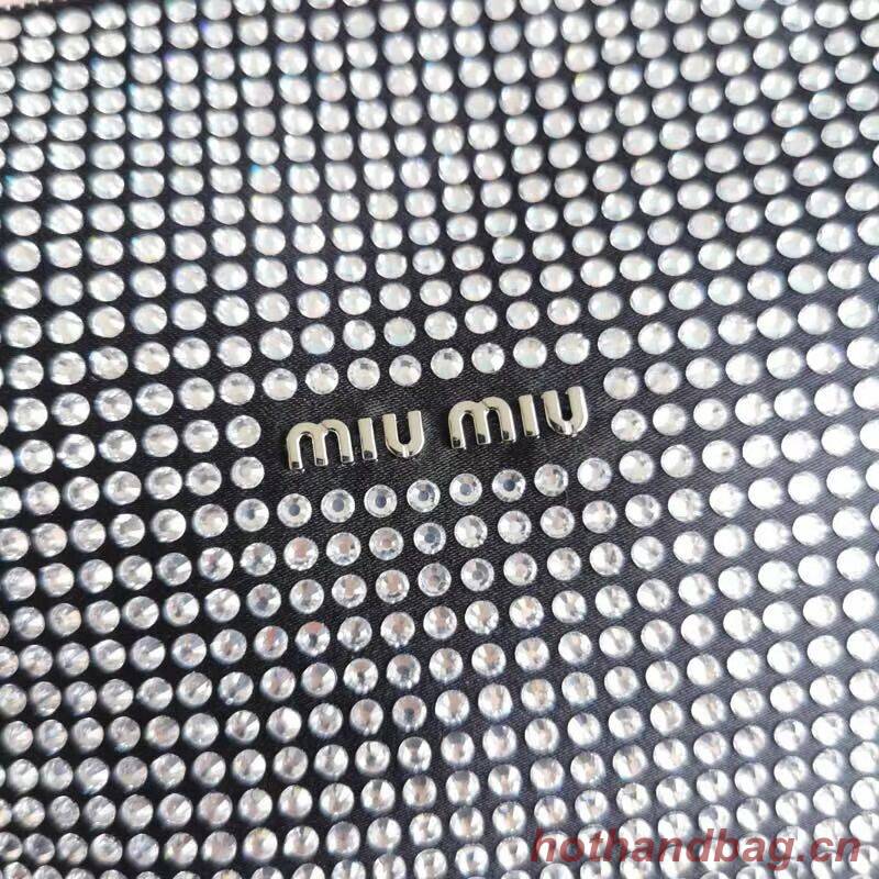 miu miu Leather Shoulder Bag 6BC203 black