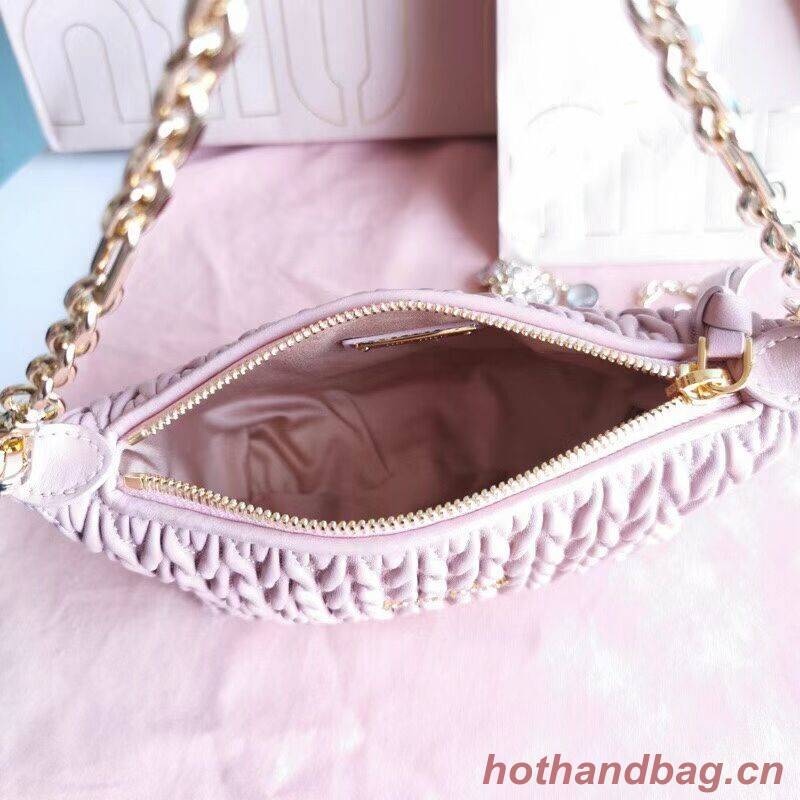 miu miu Matelasse Nappa Leather mini Shoulder Bag 6BE641 pink