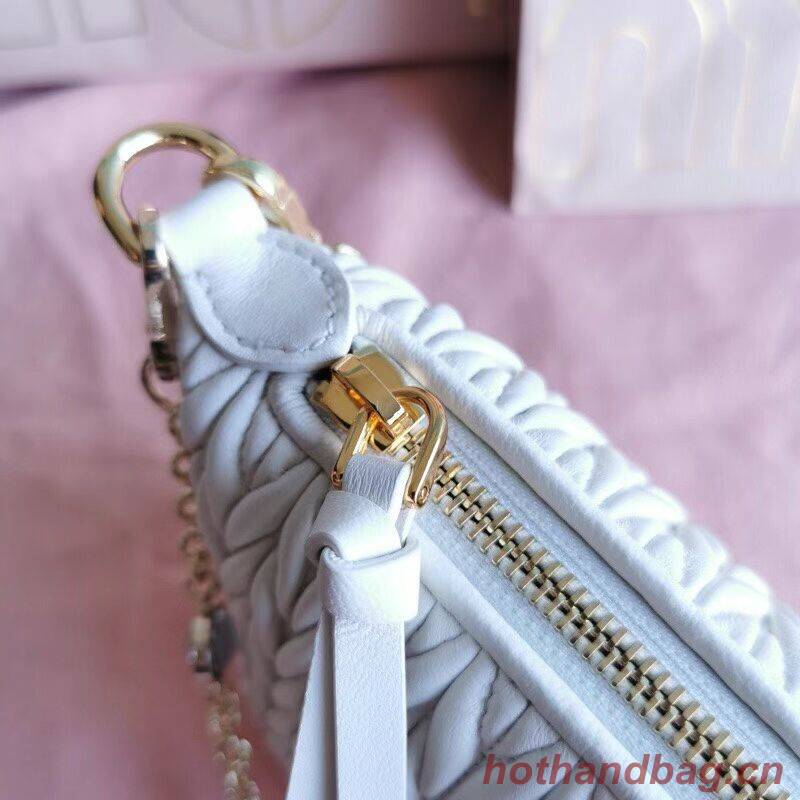 miu miu Matelasse Nappa Leather mini Shoulder Bag 6BE641 white