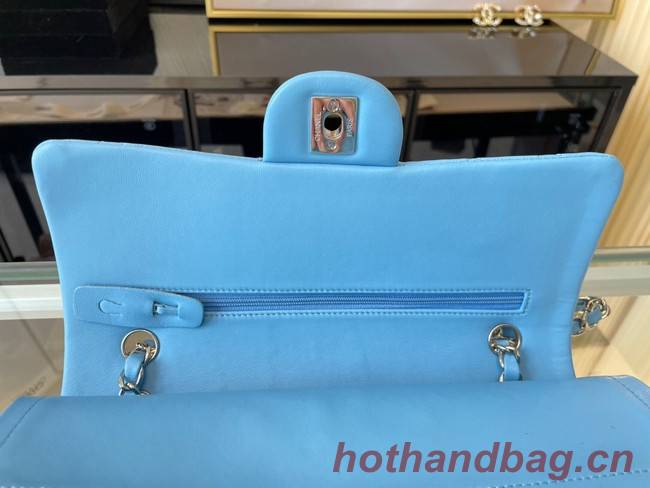 Chanel classic handbag Lambskin&silver Metal 01112 sky blue