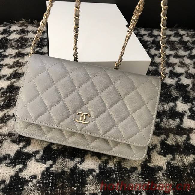 Chanel WOC Original Caviar Leather Flap cross-body bag CC33815 grey