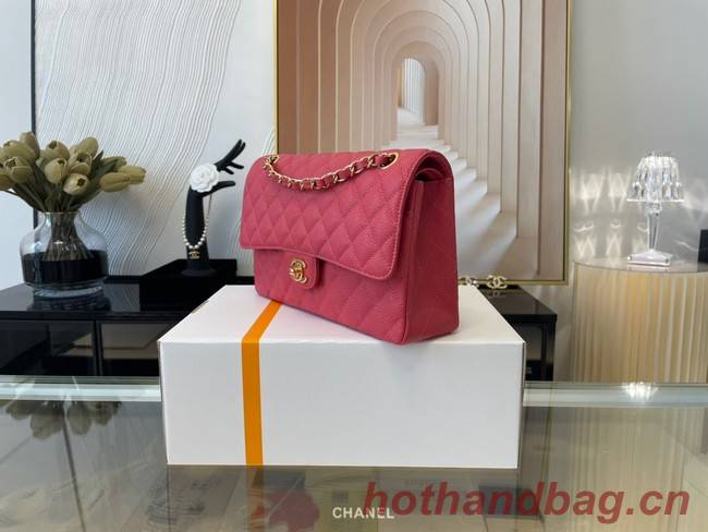 Chanel classic handbag Grained Calfskin&gold Metal 01112 red