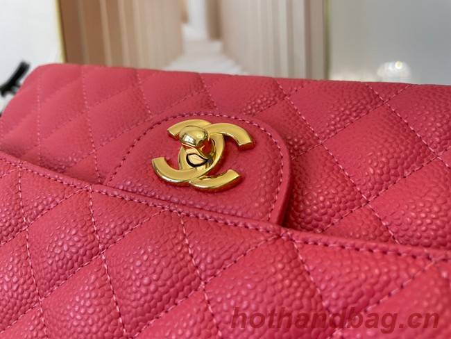 Chanel classic handbag Grained Calfskin&gold Metal 01112 red