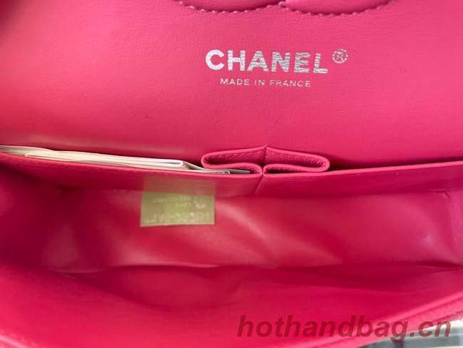 Chanel classic handbag Grained Calfskin&silver Metal 01112 red