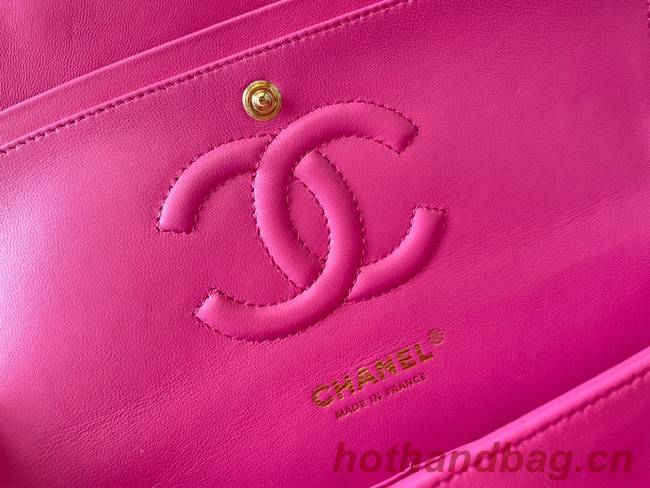 Chanel classic handbag Lambskin&gold Metal 01112 plum