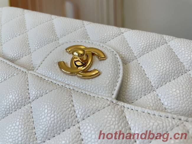 Chanel classic handbag Lambskin&gold Metal 01112 white