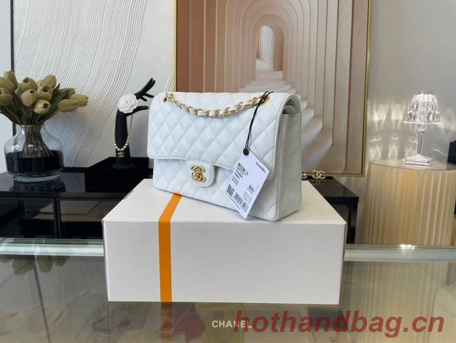 Chanel classic handbag Lambskin&gold Metal 01112 white