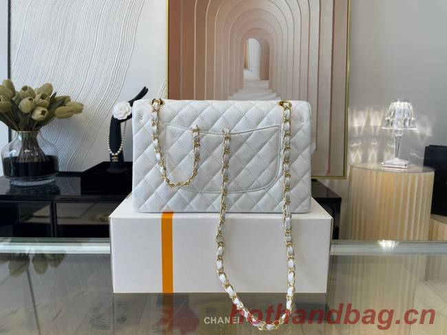 Chanel classic handbag Lambskin&gold Metal 01112 white