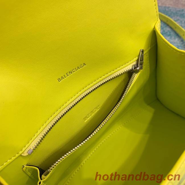 Balenciaga HOURGLASS SMALL TOP HANDLE BAG crocodile embossed calfskin B108895C yellow 