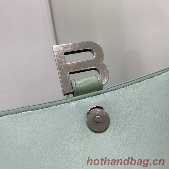 Balenciaga HOURGLASS SMALL TOP HANDLE BAG crocodile embossed calfskin B108895E light green