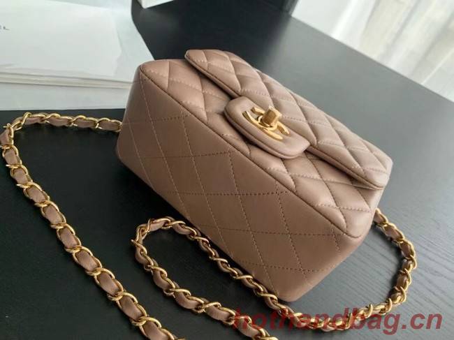 Chanel Flap Lambskin Shoulder Bag AS1115 Taupe